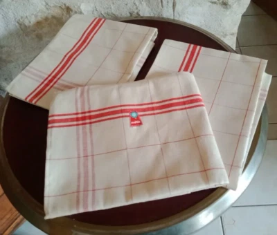 3 anciens torchons metis, neufs - Photo 1/4