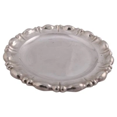 German .840 Silver Hand-Hammered Repousse Platter, Augsburg, 19th Century - Image 1 of 4