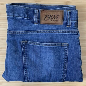 Jos. A. Bank 1905 Jeans Mens 38x31 Tailored Fit Medium-Wash Blue Denim Stretch - Picture 1 of 12