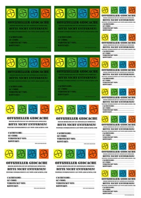 GEO-VERSAND Pegatina de geocaching para latas de película Petling Stashnote, alemán, autoadhesiva