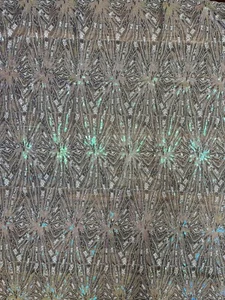 Hochzeit glitzernde holografische silberweiße Pailletten Spitze. Premium Qualität. BTY - Bild 1 von 7