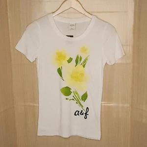 Abercrombie Kids Girls White Floral New Short Sleeve Top XL - Picture 1 of 5