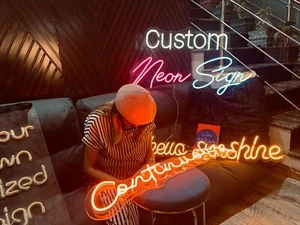 Custom Neon LED Light Sign Lamp Wall Art Home Decor Birthday Gift Wedding Signs - Picture 1 of 11