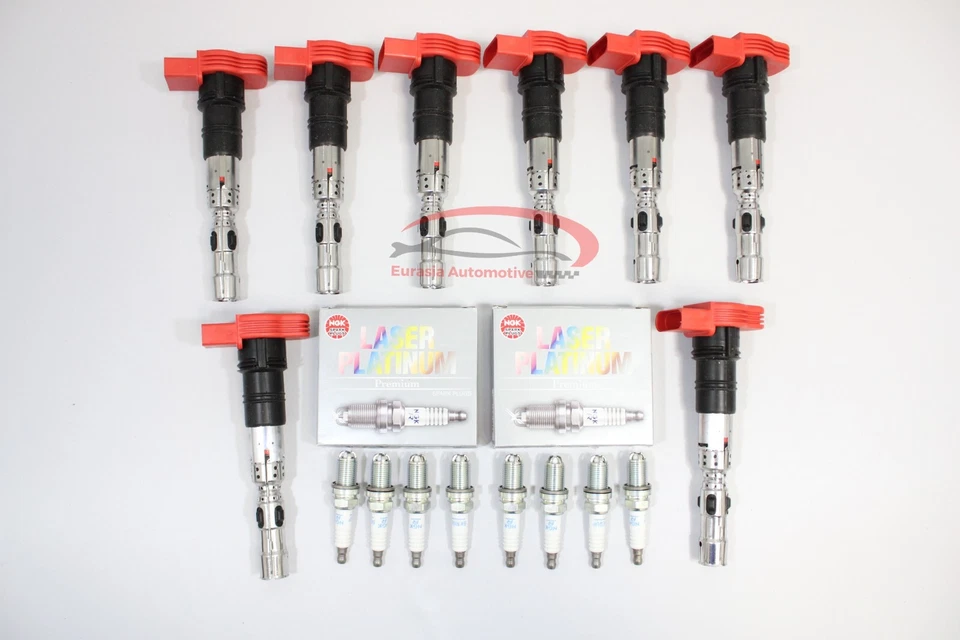 Bobinas de encendido OEM Eldor bujías NGK para Audi S4 4,2 L 2004-2009 Foto 1 de 1