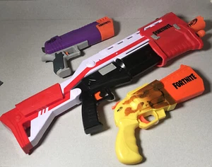 Lot of 4 NERF Fortnite Gun Purple Blaster (SCAR Gun), BossMerg-12+ - Picture 1 of 12