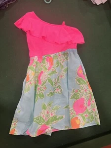 NICE!!  Lilly Pulitzer Girls Lacey Dress Poolside  8-10 Large - Picture 1 of 3