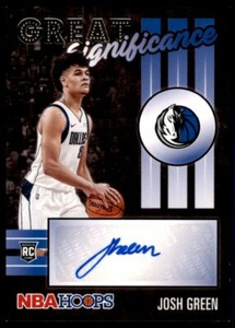 2020-21 Hoops Great Significance Josh Green Rookie Auto Dallas Mavericks #GS-JGR