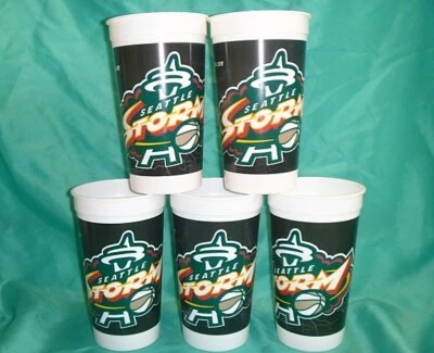 Seattle Storm Plastic Cups 32oz - Vintage -WNBA Breanna Stuart Bird Buy 2+ Save! - Image 1 of 3