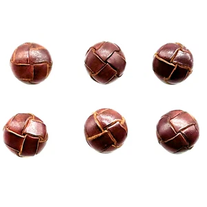 Set of 6 Vintage 1960's Woven Leather  1" inch Buttons in Near Mint Condition - Picture 1 of 5