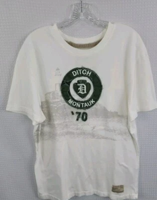 Ditch Plains Short Sleeve T-Shirt with Raw Edge Ditch Montauk Applique Size XXL - Image 1 of 4