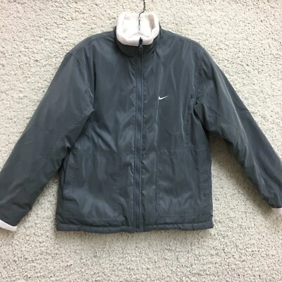 Chaqueta Nike DE COLECCIÓN Mediana Adulto Gris Reversible Cremallera Completa Vellón Exterior Mujer Foto 1 de 4