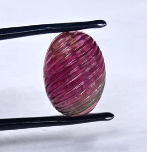 Multi Tourmaline Oval Carved Cabochon 16.40 Ct Gemstone Ring Pendant - Picture 1 of 6