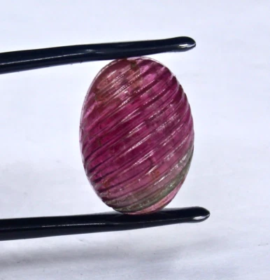 Multi Tourmaline Oval Carved Cabochon 16.40 Ct Gemstone Ring Pendant - Image 1 of 4