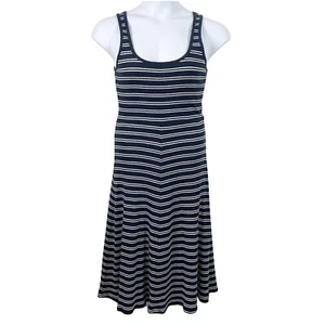Treasure & Bond Size Medium Dress Midi Striped Blue White Ribbed Tank Womens - Picture 1 of 5
