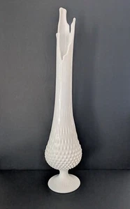 Mid Century Swung Glass Vase Hobnail White Milk Glass 22" Tall - Picture 1 of 7