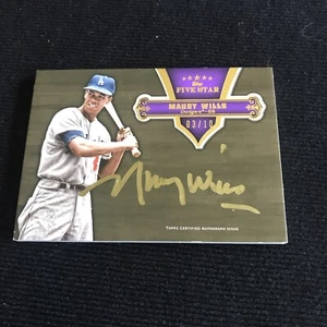 2012 Topps Five Star Maury Wills Gold Signatures Gold Ink Auto #03/10 Dodgers - Picture 1 of 2
