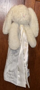 BUNNIES BY THE BAY BUNNY RABBIT LOVEY BLANKET Best Friends Indeed NWT White Gray - Picture 1 of 9