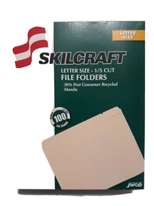 Universal Letter Size 1/5 Cut Manila File Folders 100 Ct Assorted 1-Ply Top Tab - Picture 1 of 5