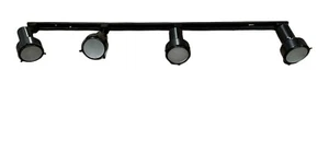 Black 4 Light Frosted Lens Step Cylinder Heads Track Kit End Feed Cord And Plug - Picture 1 of 2