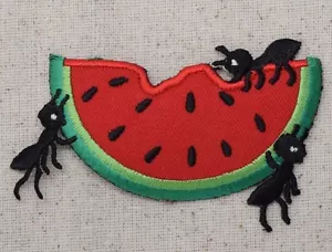 Pink Watermelon Black Ants Picnic/Food/Fruit Iron on Applique/Embroidered Patch - Picture 1 of 1