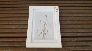 Bilderrahmen Fotorahmen Holz weiß glitzer gold Herzen 12,5 cm breit 18 cm hoch - Bild 1 von 7