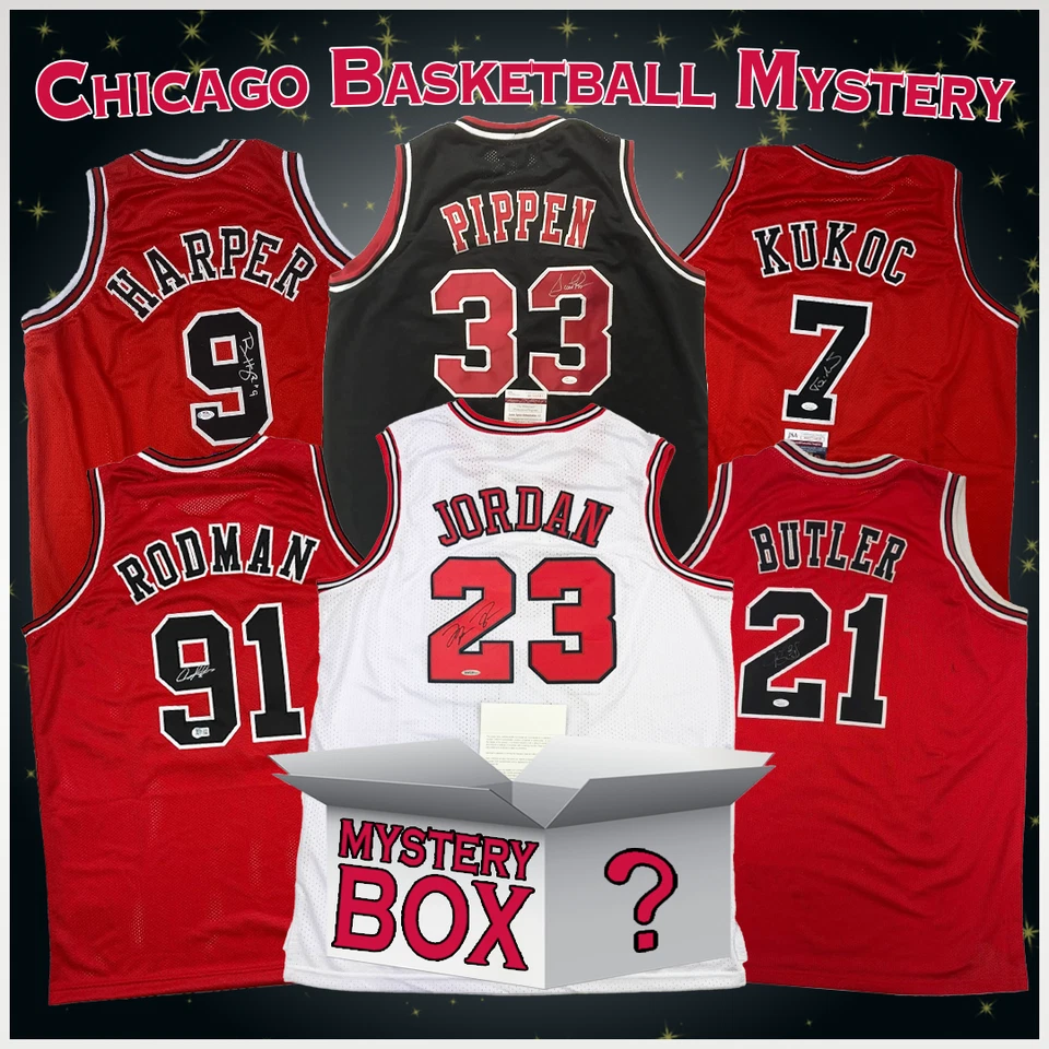 Autographed/Signed Chicago Basketball Jersey Mystery Box with PSA JSA or BAS COA - Image 1 of 1