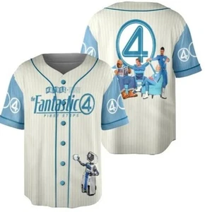 The Fantastic Four First Steps Marvel Studios Unisex Baseball Jersey - Picture 1 of 2
