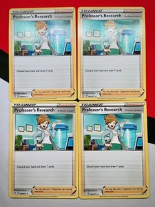 Professor’s Research Trainer 060/072 Shining Fates Rare x4 Pokemon Playset 4x - Picture 1 of 1