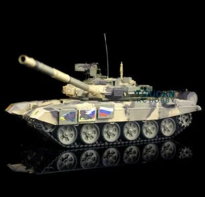 7.0 Henglong 1/16 Plastic 3938 Russia T90 RTR RC Tank W/ 360°Turret Red Eyes - Image 1 of 4