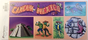 Cancun Mexico Aztec Frogs Lizards Dolphins Parrot Cardstock Stickers *Cut 4 ship - Picture 1 of 1