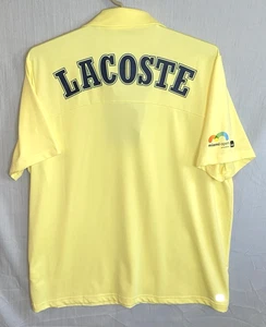 Lacoste Sport Ultra Dry Snap Polo XXL Miami Open Tennis Yellow Short Sleeve - Picture 1 of 12