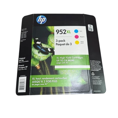 GENUINE HP 952XL High Yield Ink Cartridge 3-Pack Cyan/Magenta/Yellow EXP 10/21 - Image 1 of 3