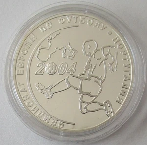 Russia 3 Roubles 2004 Football Euro in Portugal 1 Oz Silver - Picture 1 of 2