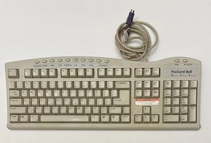 Packard Bell PS/2 Computer Media Select Keyboard Beige White FDA-116C - Picture 1 of 5