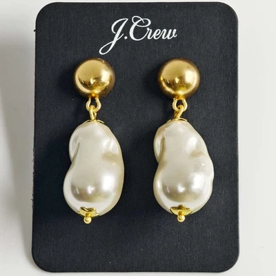 Jcrew барокко жемчуг заявление капли серьги ретро женщин вечеринки отпуск ювелирных изделий - Изображение 1 из 4