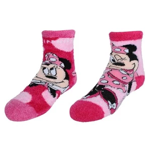 Textiel Trade Girl's Minnie Mouse Fun Day Fluffy Socks (2 Pairs) - Picture 1 of 10