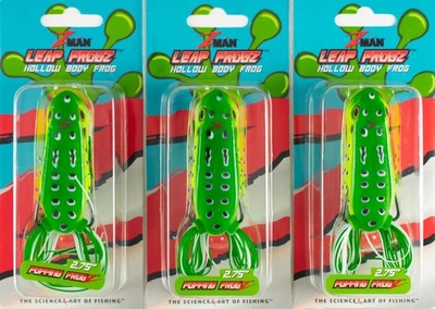 (LOTE DE 3) Z-MAN LEAP FROGZ POPPING FROGZ 2.75" LFPL-01 LEOPARDO VERDE BP9251 Foto 1 de 3
