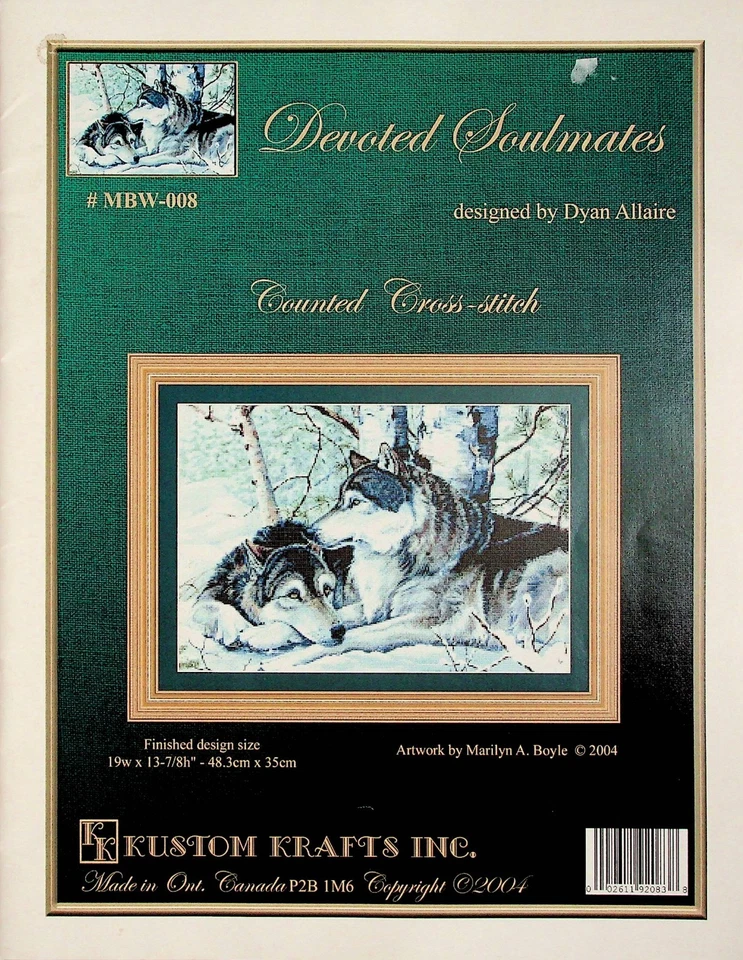 Devoted Soulmates Wolfs Wolves Cross Stitch Pattern By Kustom Krafts - Image 1 of 3