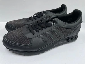 ADIDAS Originals LA Trainer II UK 8.5 doppio nero EU 42 2/3 US9 FV6646 - Foto 1 di 13