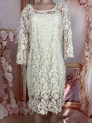 Vestido Vaina Cato Encaje Rosa Rubor Manga 3/4 Forrado Para Mujer Talla 16 Foto 1 de 4