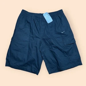Pantaloncini cargo vintage Nike Y2K Deadstock uomo grandi neri vintage anni 2000 - Foto 1 di 5