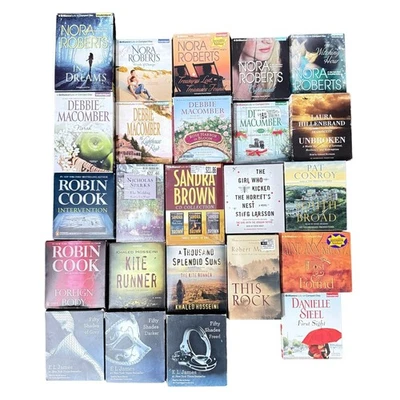 Audio Books on CD Fifty Shades Trio Hosseini Roberts Sparks 24 Titles 12 Authors - Image 1 of 4