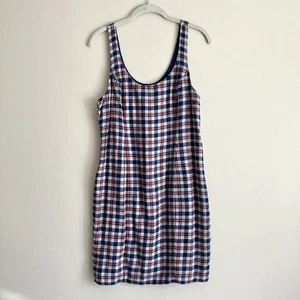 Abercrombie & Fitch Womens Plaid Mini Dress Size Large Cotton Y2K 90's Academia - Picture 1 of 9