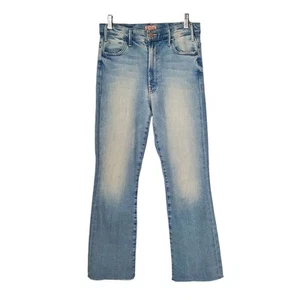 Jeans Mother The Hustler sfilacciati alla caviglia Au Revoir blu denim elasticizzato USA taglia 27 - Foto 1 di 9