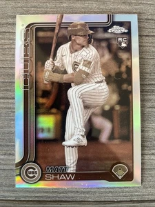 2025 Topps Chrome Baseball Matt Shaw Sepia Refractor Rookie - Picture 1 of 2