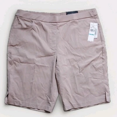 Alfred Dunner Allure Slimming Khaki Pull On Shorts Size 20W NWTs - Image 1 of 4