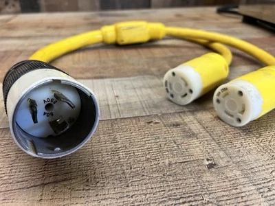 Marinco EEL 50-Amp 125/250-Volt Male to 2-30-Amp Female Y-Adapter - Image 1 of 4