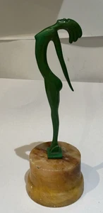 Pretty Small Antique Art Deco Lady On Marble Plinth - Picture 1 of 5
