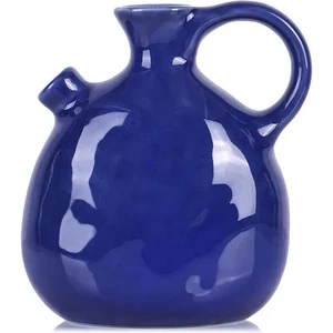 🆕 Elegante Jarrón de Cerámica Azul Marino con Asas - Estilo Bohemio Moderno - Imagen 1 de 2