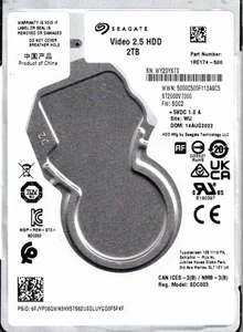 ST2000VT000,  1RE174-500,  SDC2, WU, SEAGATE 2TB,  AUG 2022,  WY20 - Picture 1 of 1